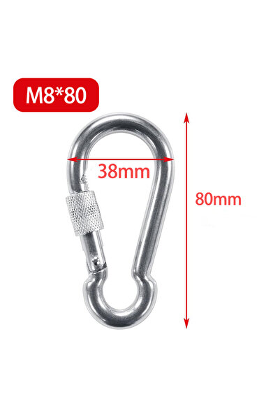 Choice14 1PCS M8x80 Metal Spring Snap Carabiner Clips D-Ring Screw Hooks Lock...