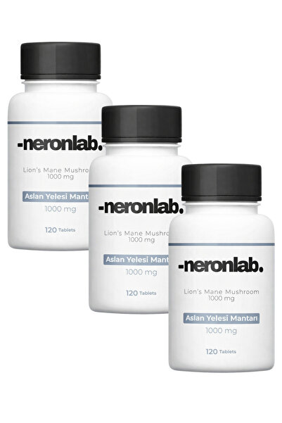 neronlab Lion's Mane Mushroom 1000 mg 120 Tablet Hericium Erinaceus Aslan Yel...