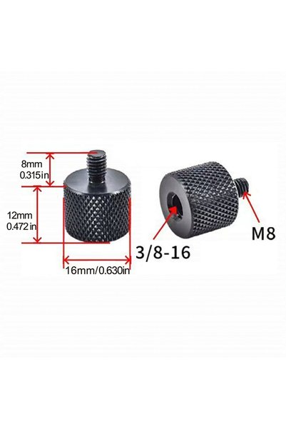 Choice 4 قطع m8 M إلى 3 8F 1/4 ذكر إلى 3/8 أنثى برغي كاميرا من سبائك الألومني...