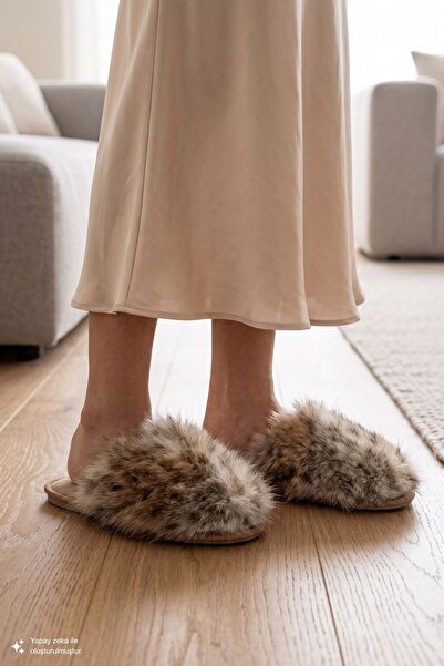 Twigy Leopard Plush Women's House Slippers White 37/41