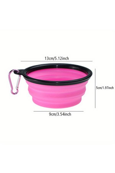 Choice3 Rose Red Dog Folding Bowl Portable Dog Travel Bowl Dog Food Water Bow...