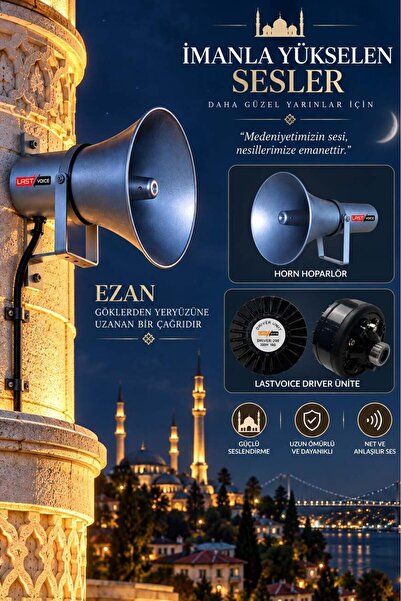 Lastvoice Driver-200H Hornlu Cami Ünit Ezan Minare Hoparlörü 200 Watt 16 Ohm