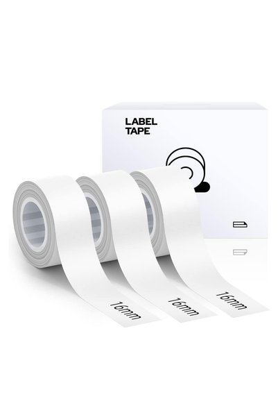 Choice 3RollS 16mmx4m White Continues Adhesive Label Maker Paper for MAKEID M...
