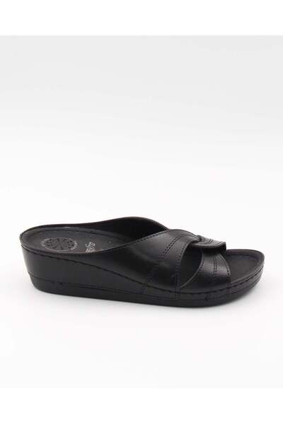 Nesil Shoes Bento 15036 Crna Puna peta Anatomski Žene Papuče