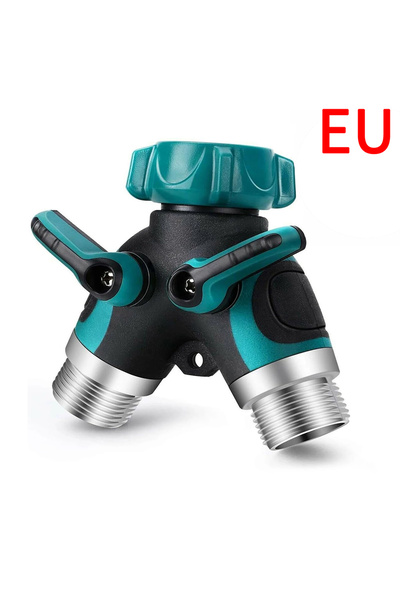 Choice 3/4'' green EU Y-Type Zinc Alloy Hose Splitter Double Way One Split Tw...