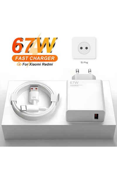 Choice 2m Cable - Kit EU Charger and Cable 67W Super Fast USB Charger for Xia...