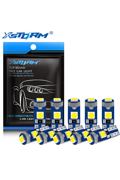 Choice مصباح LED أزرق T5 عدد 10 قطع، W3W W1.2W، أضواء داخلية للسيارة، مؤشر تح...