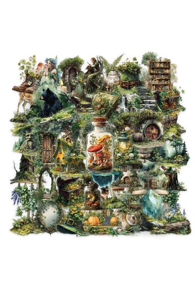 Choice 50Pcs 50Pcs Cute Forest Witch Stickers PET Natural Forest DIY Stickers...