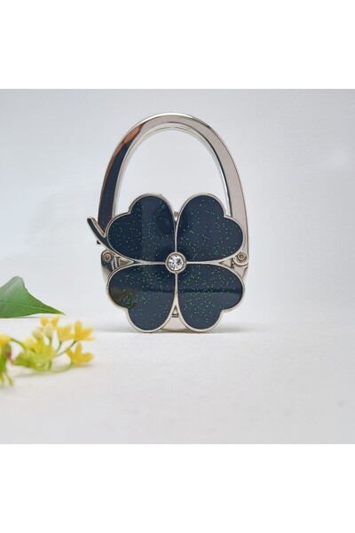 Choice Black NEW Foldable Handbag Hook for Women Four-leaf Clover Creative Pu...