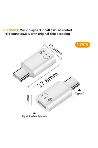 Choice1 محول صوت من النوع C إلى Lightning ثلاثي الأبعاد من Elough، محول USB-C...
