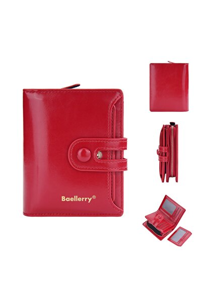 Choice3 5 Women's Oiled Waxed Leather Wallet - Buckle Closure, Vertical Zippe...