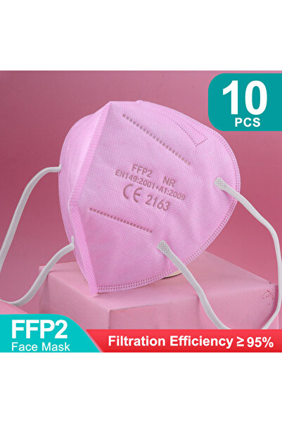 Choice كمامات KN95 وردية اللون، 10 قطع، 5 طبقات، FFP2، معتمدة من CE، KN95، من...