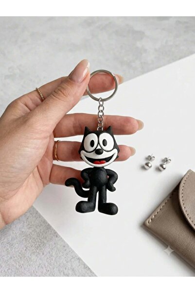 Felix The Cat Siyah Kedi Anahtarlık Ve Çanta Süsü - 7 cm Çanta Charm'ı