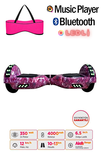 CityMate Elektrikli Kaykay Full Ledli Hoverboard Bluetooth Hoparlörlü 6.5 Inc...