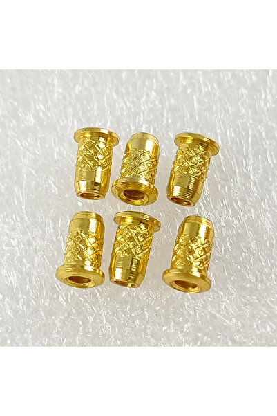 Choice 6pcs Gold 6 Pieces Iron Guitar Through Body String Mounting Ferrules B...