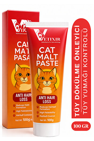 VETIXIR Tüy Dökülme Engelleyici Malt Paste Tüy Yumağı Ve Kusma Önleyici Multi...
