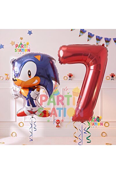 Parti Station Sonic the Fox Balloon 7th Birthday Set, Sonic the Fox Boom Them...
