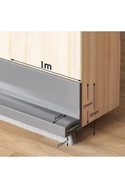 Choice1 1m GRAY 1PC 1m/39.37inch Door Seal Draft Stops With Brush Reduce Nois...