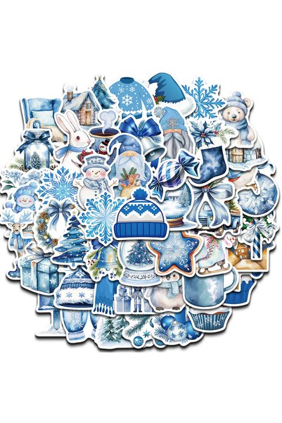 Choice 50PCS 50PCS Blue Winter Stickers Scrapbooking Laptop Graffiti Room Com...