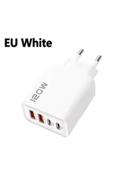 Choice5 White-EU Fast Charging USB Type C Charger 120W 4 Port PD Quick Charge...
