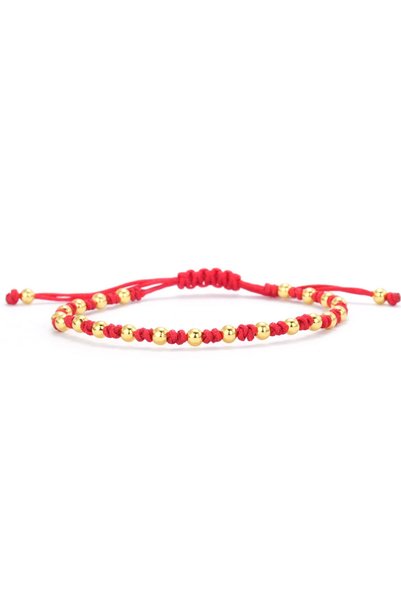 Choice1 Red Red Black Rope Chain String Gold Color Beads Men Women Adjustable...