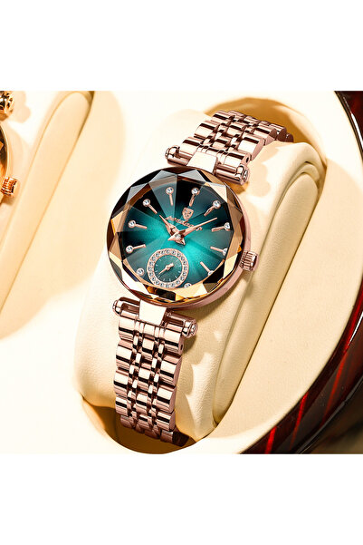 Choice4 719 RoseGold Blue S POEDAGAR Luxury Elegant Ladies Wristwatch Waterpr...