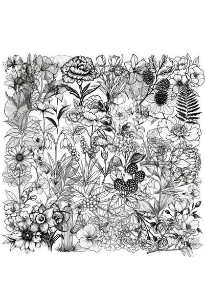 Choice 50PCS ALL 50pcs Black and White Plants Pattern Stickers Perfect for DI...