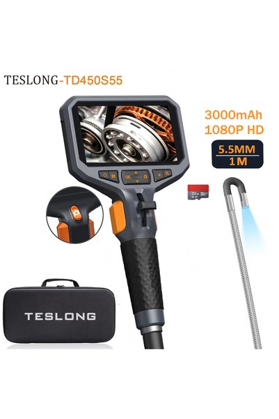Choice 5.5mm lens TESLONG TD450S 4.5 Inch Screen Articulating Borescope 1080P...