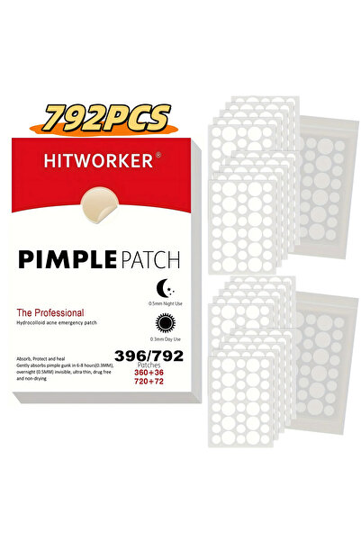 Choice 792pcs 792/396 ultra-thin hydrocolloid acne patches - invisible, non i...