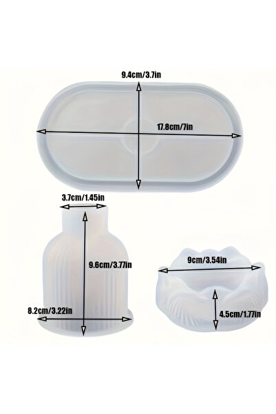 Choice 3pcs 3pcs for Lotus Candle Holder Silicone Mold, Striped Vase Concrete...