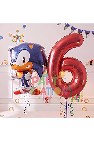 Parti Station Sonic the Fox Balloon 6th Birthday Set, Sonic the Fox Boom Them...