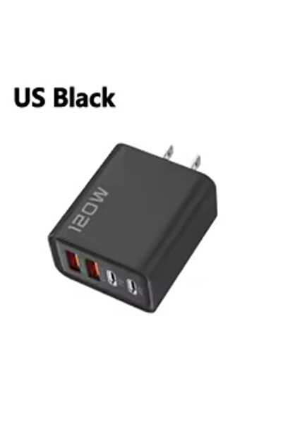 Choice3 Black-US Fast Charging USB Type C Charger 120W 4 Port PD Quick Charge...