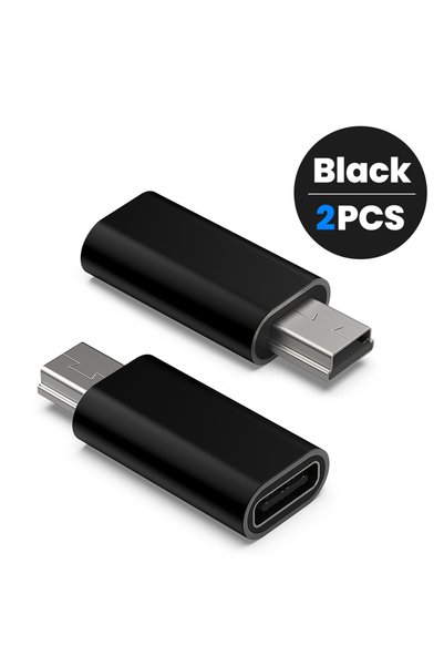 Choice محول من النوع C إلى USB صغير أسود قطعتين، شحن سريع، نقل بيانات USB C أ...