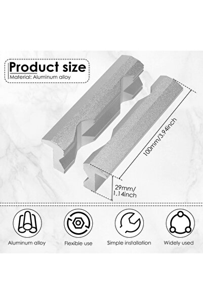 choice2 silver 4 inches 1Pair Vise Jaws Fixture 4/5/6 Inch Aluminum Alloy Mag...