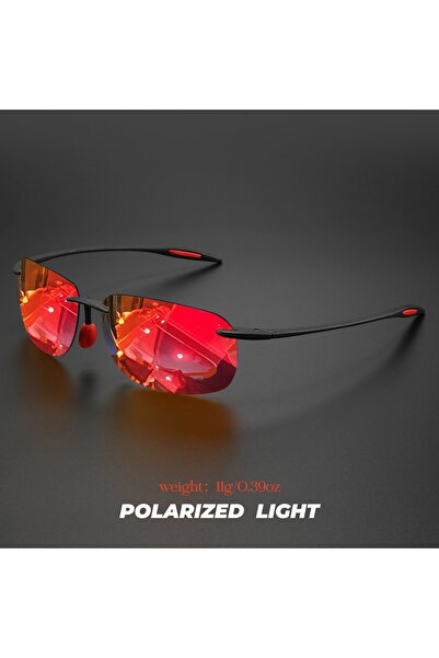choice2 C2-red mirror Ultra Light 11g TR90 Frameless Polarized Sunglasses - F...