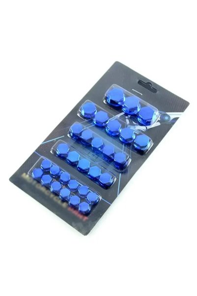 Choice6 Blue 30pcs Motorcycle Colored Nut Cover Modification Screw Cap Decora...