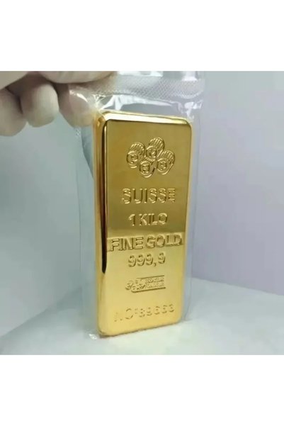 Choice SWISS 11.3x5cm 400g Home Office Desk Ornament Gold Plated Copper Mini ...