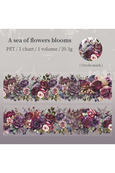 choice2 S21859-4 200cm/Roll PET Tape Flowers Four Seasons Series Plant Landsc...