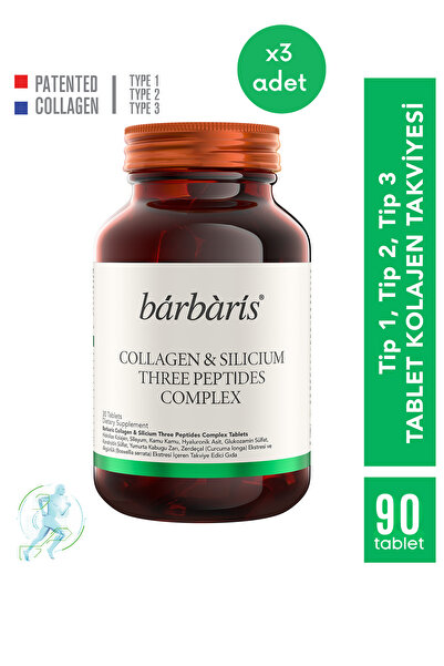 Barbaris Collagen & Silicium Three Peptides Complex - 3'lü Paket (30 Tablet x...