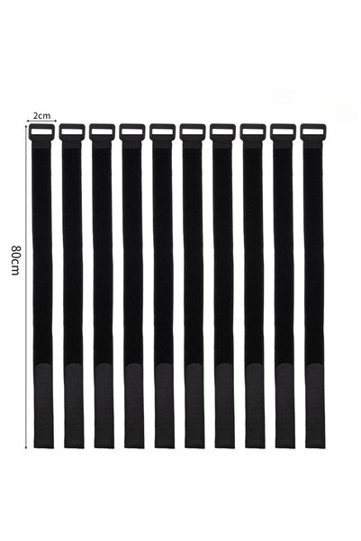 Choice9 2cmx80cm 10pcs Reusable Hook & Loop Cable Ties - Adjustable Nylon Wir...