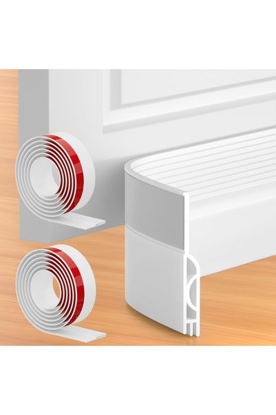 Choice3 2m-White 1/2M Door Draft Stopper Door Sweep for Bottom of Door Weathe...