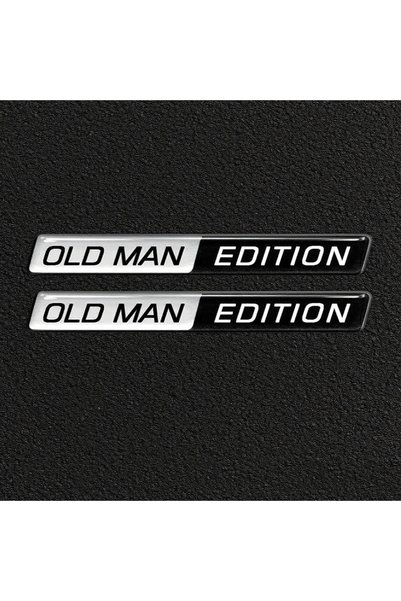Choice black 2pcs Old Man Edition 3D Emblem Sticker Badge Fender Funny Old Ma...