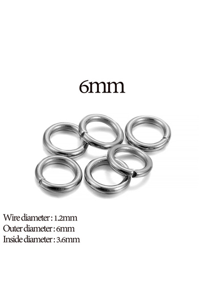 Choice 1.2 x 6mm 100pcs 30-200Pcs 3-25mm Stainless Steel Split Ring Open Sing...