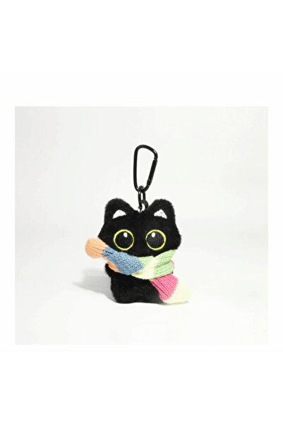 Choice Style 01 New Scarf Black Cat Plush Doll Keychain Camera Shoulder Bag D...