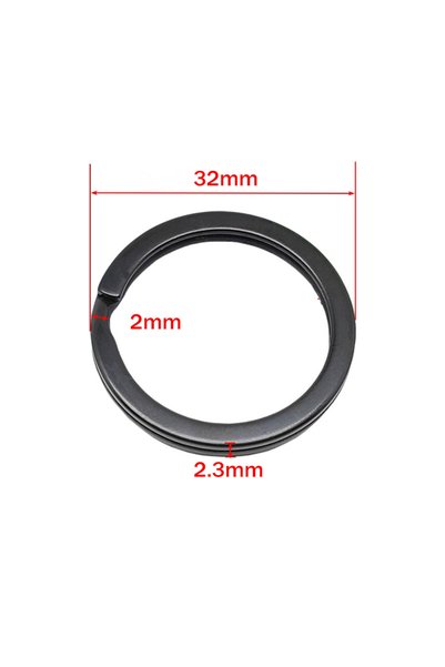 Choice4 20 Pieces 32mm 20pcs Metal Black Flat Split Key Chains Split Rings fo...