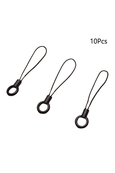 Choice 10Pcs Black Rope 10Pcs Small Circle Nylon Rope Phone Hanging Rope Acce...