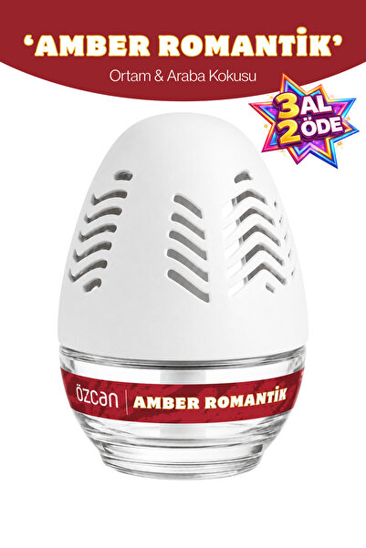 Özcan Kolonya Amber Romantik Kokulu Kalıcı Küre Kavanoz Araba Kokusu, Amber A...