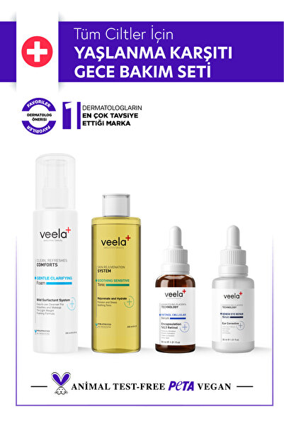 VEELA Tüm Ciltler İçin Yaşlanma Karşıtı Gece Bakım Seti