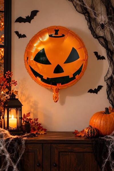 Patladı Gitti Halloween Tasarımlı 45x45 Cm Folyo Balon Halloween Cadılar Bayr...