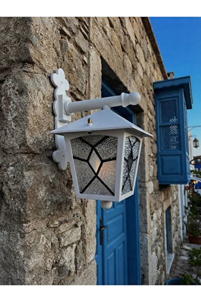 232LAMP YUVA Garden Lantern Beyaz Bahçe Lüx Fener Duvar Veranda Kamelya Teras...